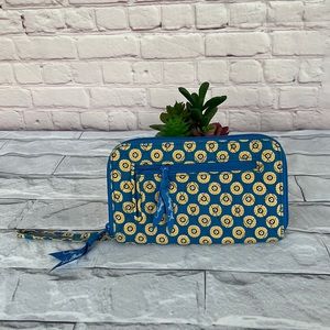 Vera Bradley zip around Riviera blue wallet